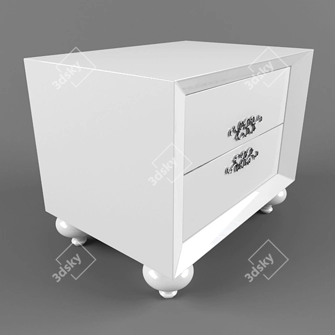 Elegant Bedside Storage Solution 3D model image 2