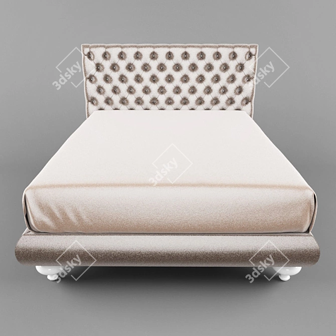 Elegant Cream Bed - 160x200 3D model image 1