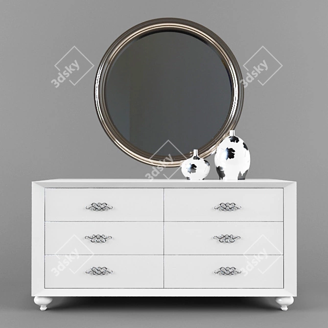 Neopolis Casa Drawer Mirror: Sleek and Modern 3D model image 1