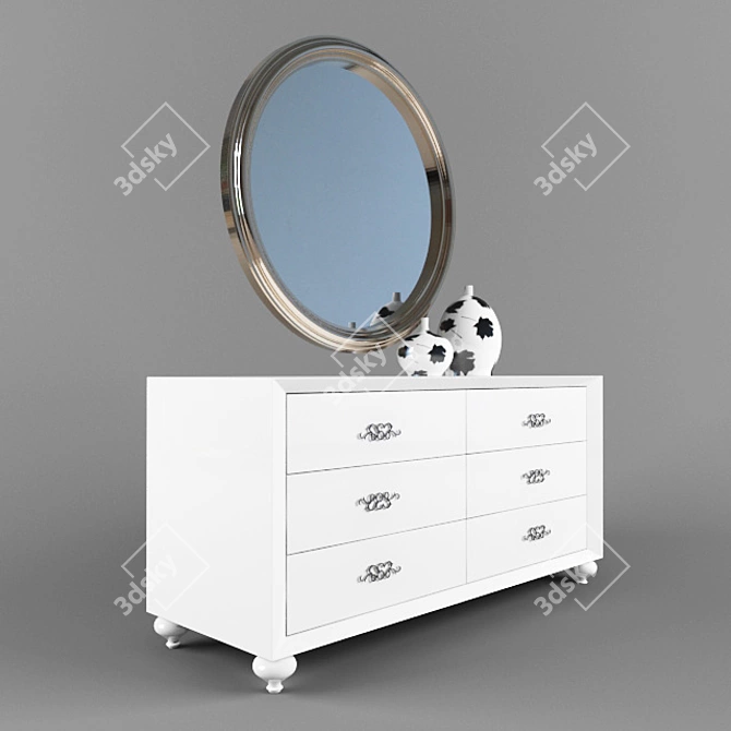 Neopolis Casa Drawer Mirror: Sleek and Modern 3D model image 2