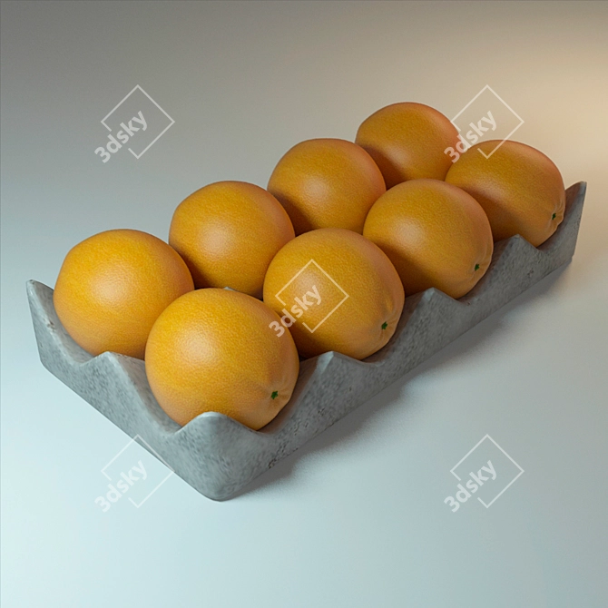 Title: Modern Concrete & Orange Décor 3D model image 1