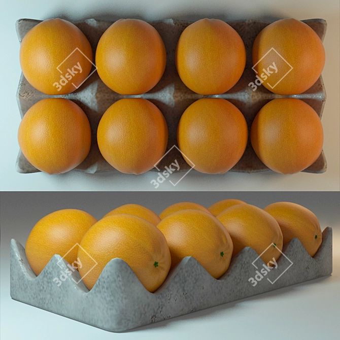 Title: Modern Concrete & Orange Décor 3D model image 2