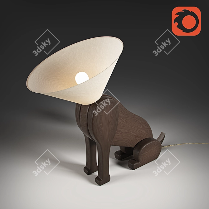 Warm Companionship Dog Lamp 3D model image 1