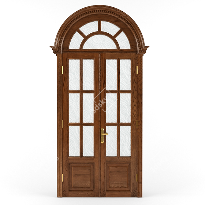 Arched Double-Leaf Interior Doors 3D model image 1