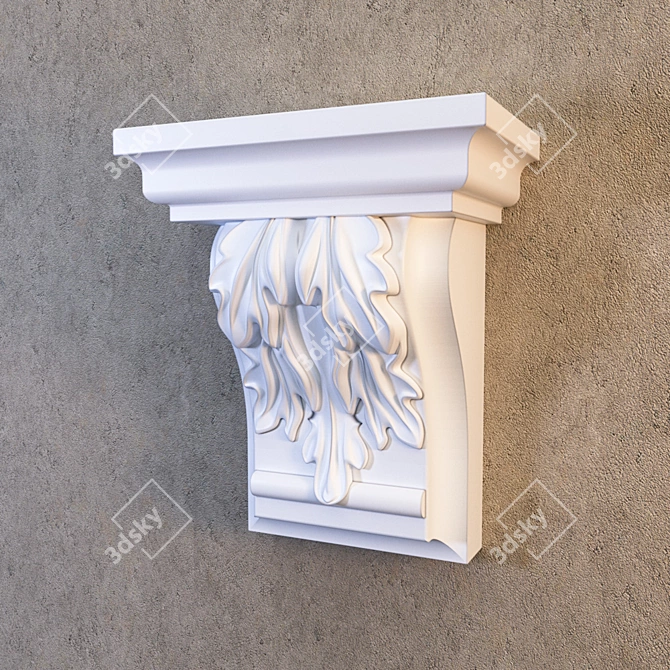 Gypsum Stucco Molding: Elegant Decor 3D model image 1