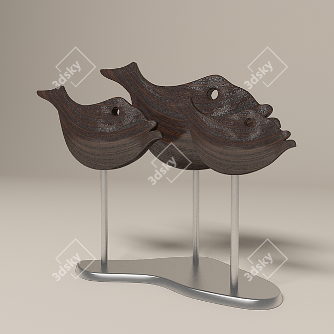 Elegant Fish Sculpture 3D model image 1