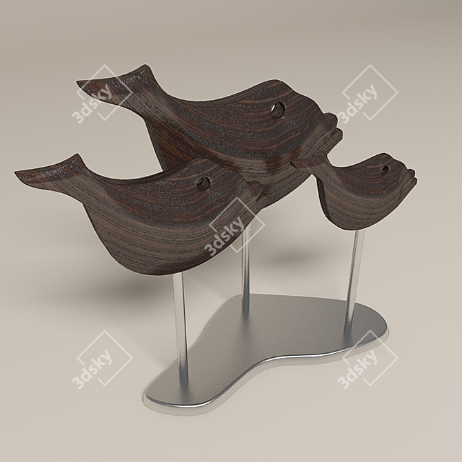 Elegant Fish Sculpture 3D model image 3