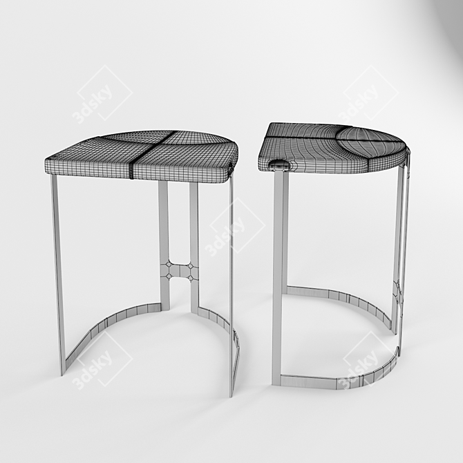 Elegant Adjustable Bar Chair 3D model image 3