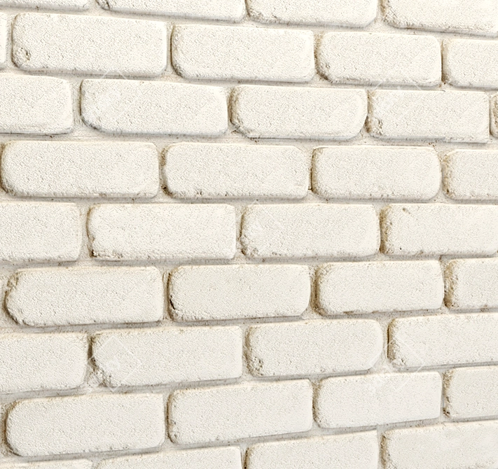 Stone Wall Tile - White Brick 3D model image 2