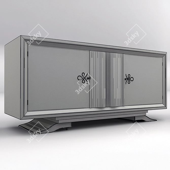 Elegant Art Deco Sideboard 3D model image 3