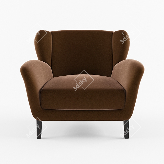 Plush Velvet Armchair by Dada 3D model image 1