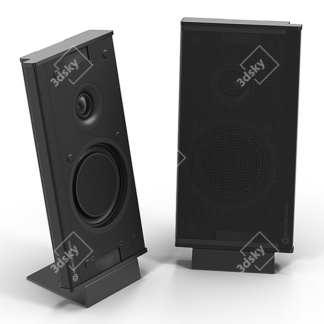 Sleek Shadow Audio Monitors 3D model image 2