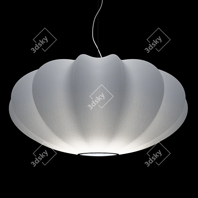 Elegant White Pendant Light 3D model image 1