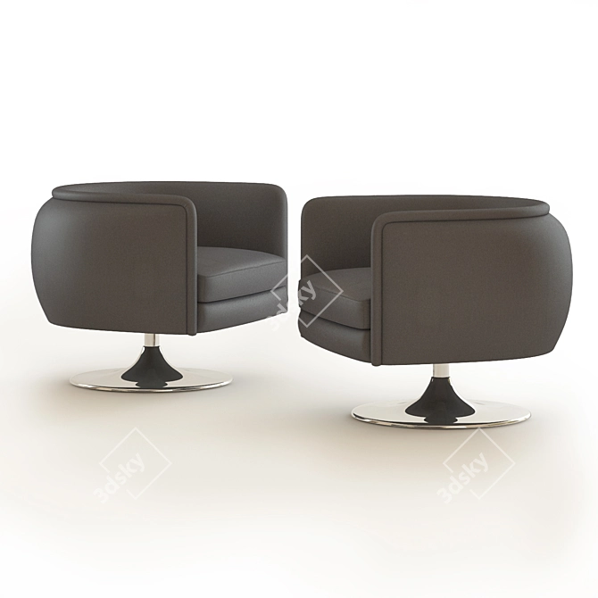 D'Urso Swivel Chair: Playful Classic with a Whimsical Twist 3D model image 2