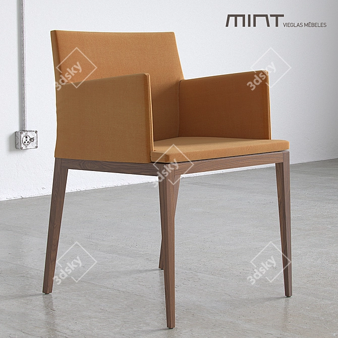 Mint Blossom Chair: Elegant and Comfortable 3D model image 1