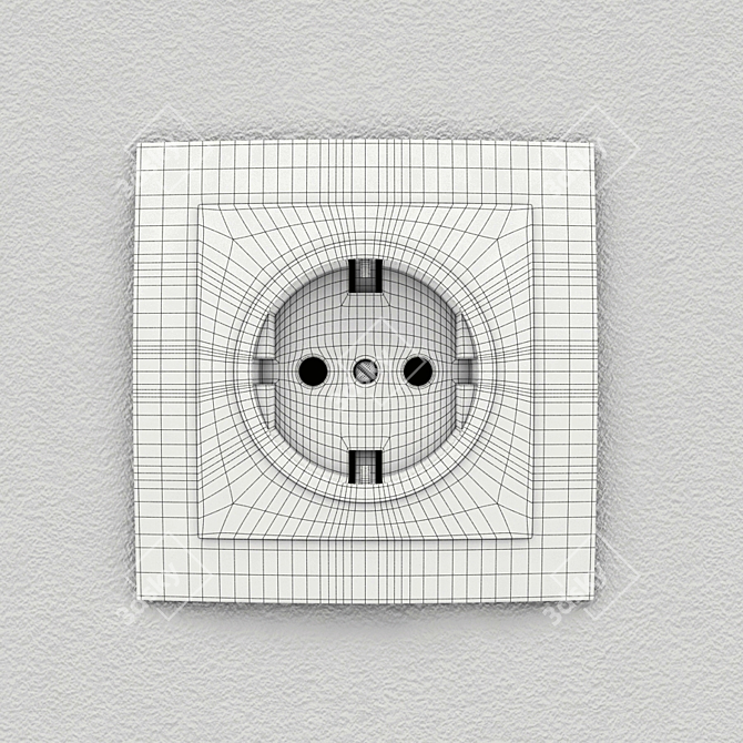 NILSON Touran White Plastic Socket 3D model image 2