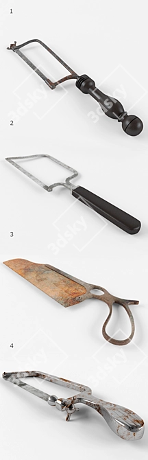 Antique Saws: Artfully Crafted 3D model image 2