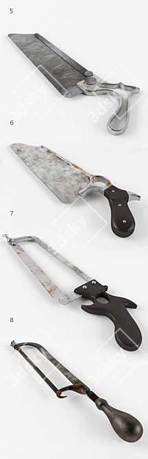 Antique Saws: Artfully Crafted 3D model image 3