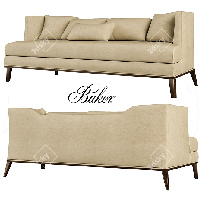 Baker Presidio Sofa: Comfort and Style 3D model image 2