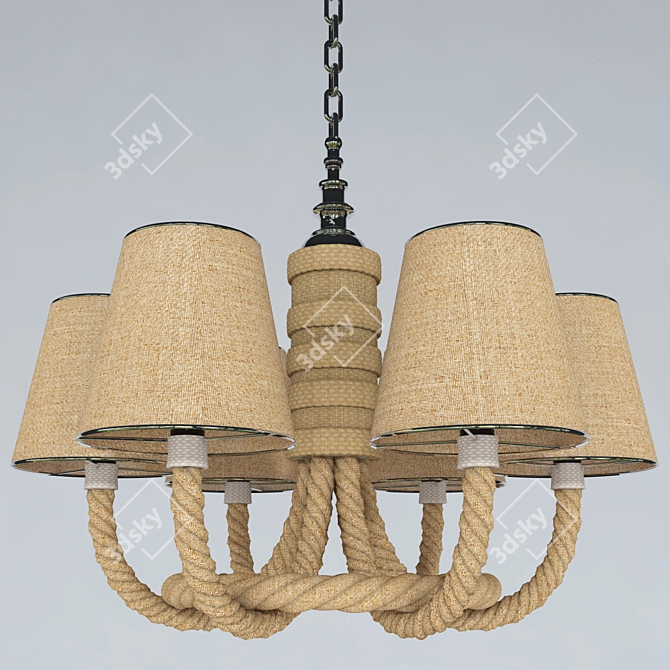 Coastal Charm Handmade Chandelier 3D model image 1