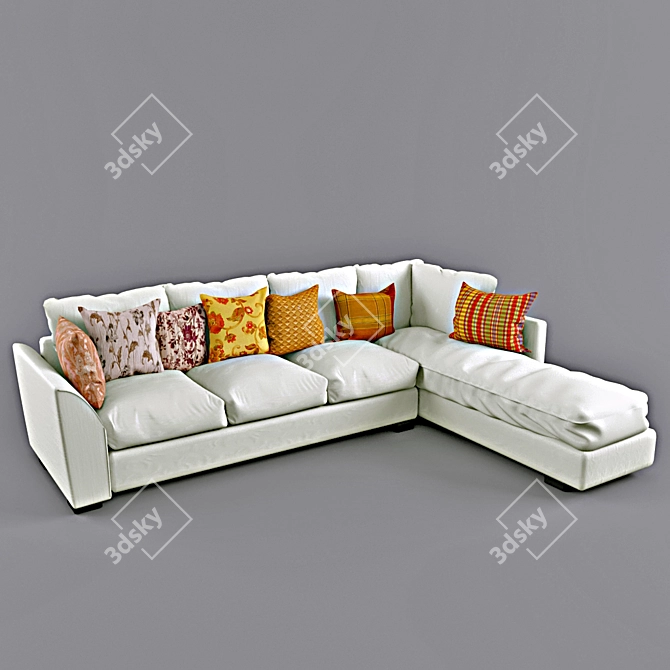 Elegant Comfort Sofa 3D model image 1