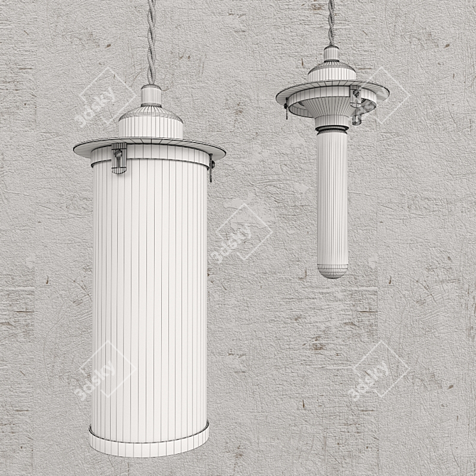 Metal Hanging Lamp - Model 753 3D model image 2