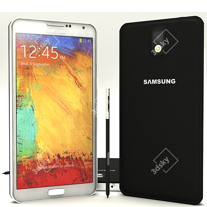 Powerful Samsung Galaxy Note 3 3D model image 1