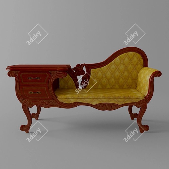 Multifunctional Sofa with Phone Cupboard 3D model image 1