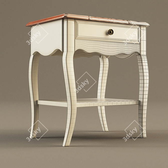 Elegant Chest & Bedside Set: Spacious & Stylish 3D model image 2