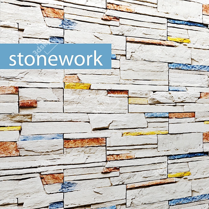 Title: Versatile Stone Masonry Tiles 3D model image 1