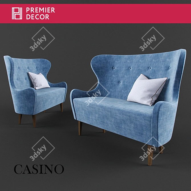 Casino Sofa: Premier Decor's Comfort 3D model image 1