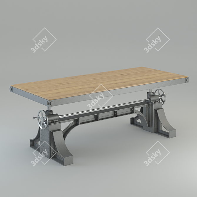 Industrial Bronx Crank Table 3D model image 1