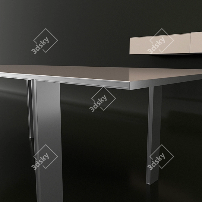 Elegant Corona Rend Table & Suspended Sideboard - Rimadesio 3D model image 2