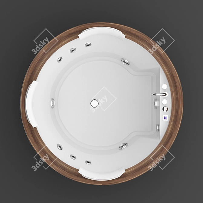 Italian Acrylic Round Bath: Jacuzzi Nova 180x180 3D model image 2