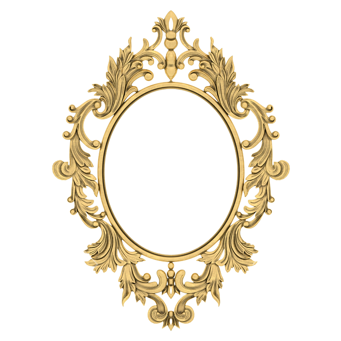 Elegant Antique Wall Mirror 3D model image 1
