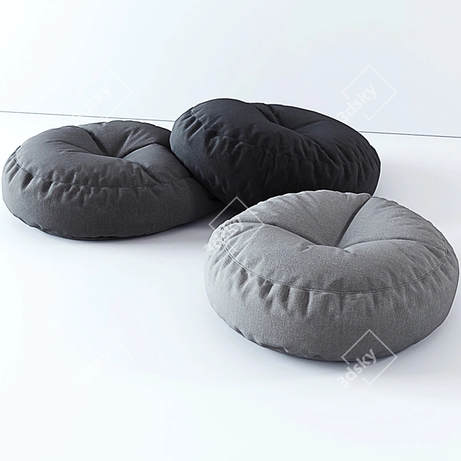 Versatile Pouf: 3 Variations 3D model image 2