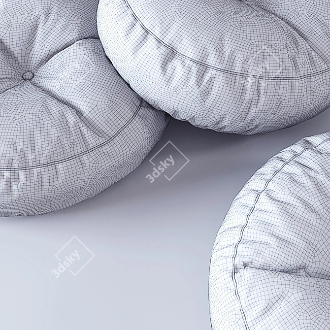 Versatile Pouf: 3 Variations 3D model image 3