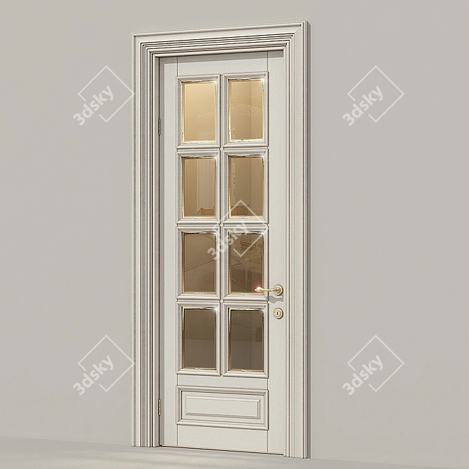 Elegant Custom-Made Glass Door 3D model image 1