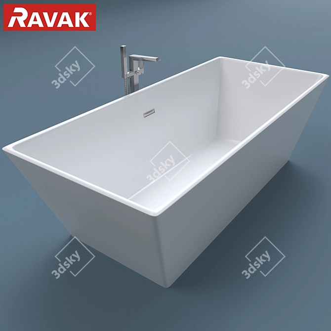 Ravak Freedoom R Acrylic Bath & FM 081.00 Mixer 3D model image 1