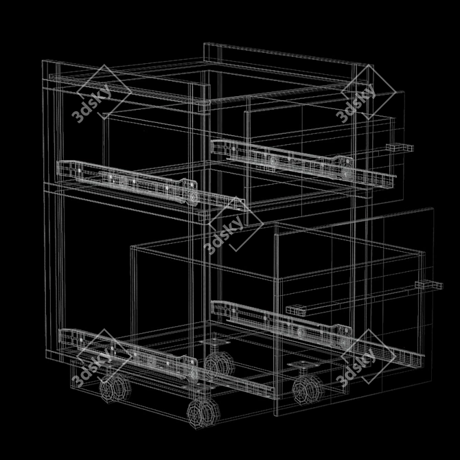 Sleek Medical Bedside Table 3D model image 2