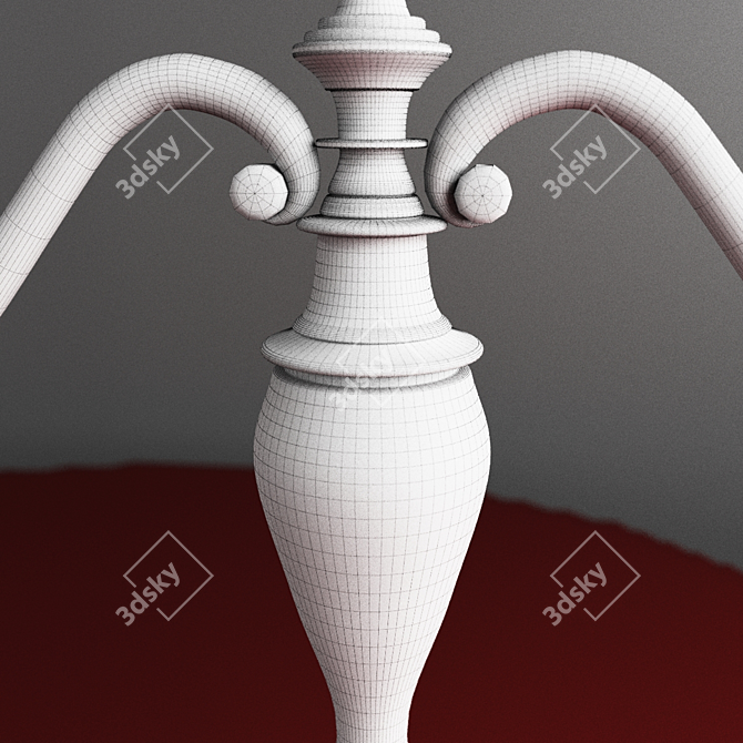 Rustic Elegance: Vintage Silver Candlestick 3D model image 3