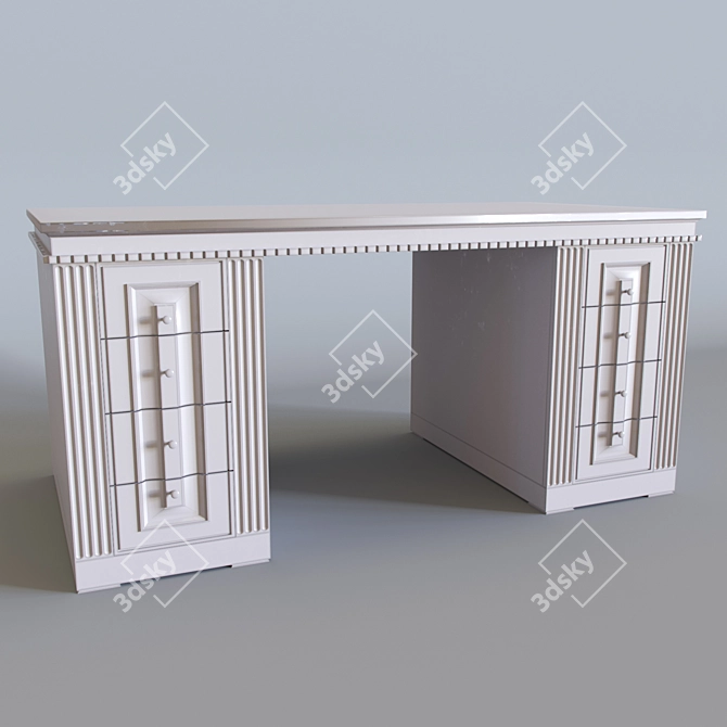 Elegant Vanity Table: 94x184x88 3D model image 1