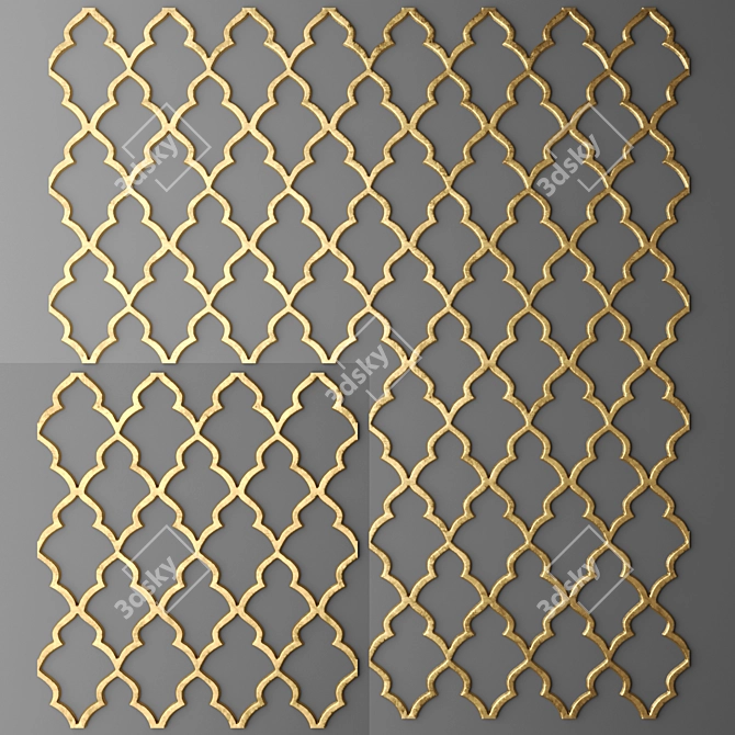 Versatile Tiling Grille Panel 3D model image 1