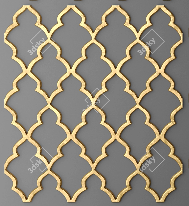 Versatile Tiling Grille Panel 3D model image 2