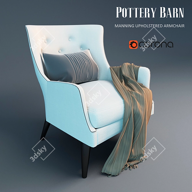 Cozy and Chic Manning Armchair 3D model image 1