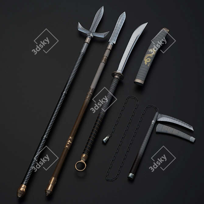 Japanese Martial Arts Weapons 3D model image 3