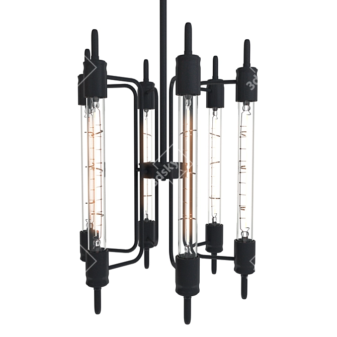 Dunbarton Metal & Glass Chandelier 3D model image 1