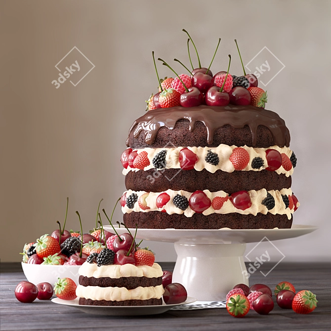 Berrylicious Cake and Pastry 3D model image 1