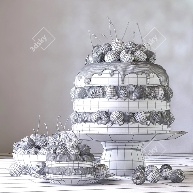 Berrylicious Cake and Pastry 3D model image 3