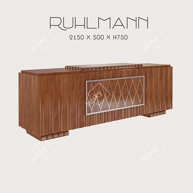 Elegant Ruhlmann Art Deco Commode 3D model image 1